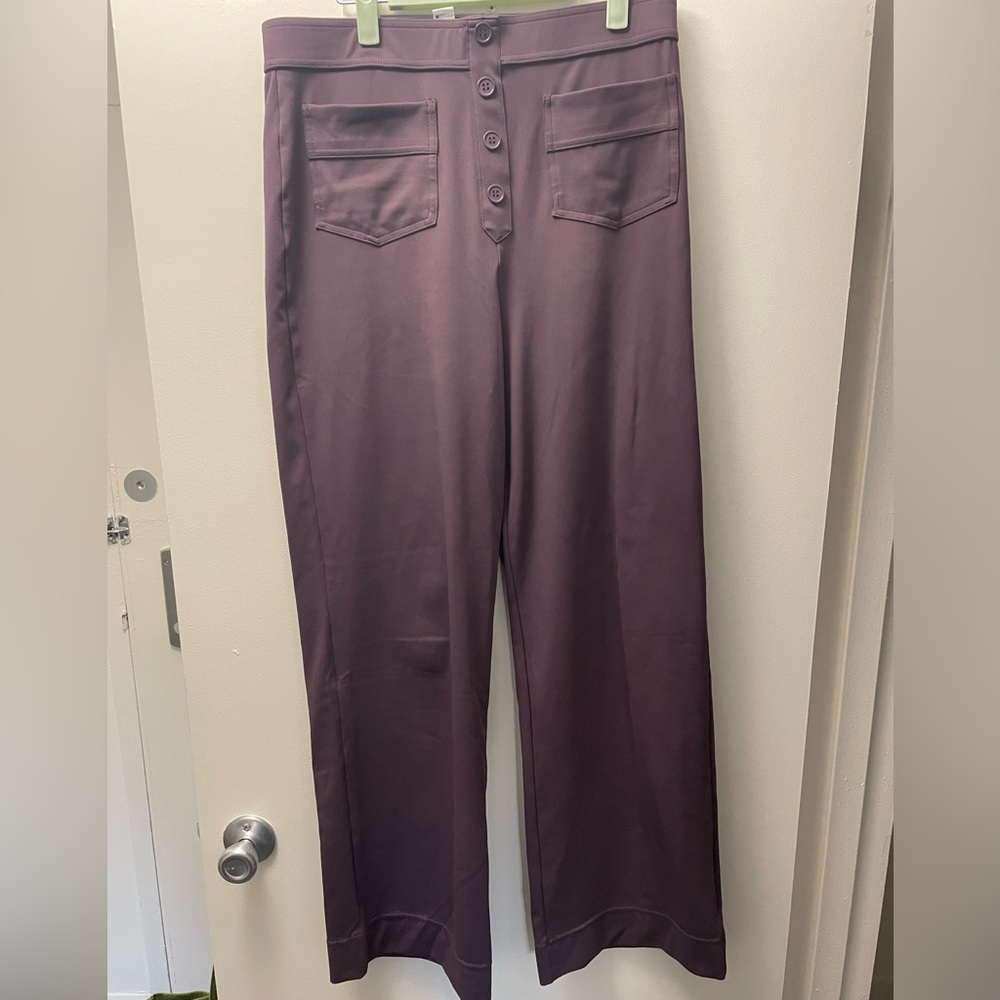 High Waisted Button Multiple Pockets Straight Leg Casual Pants - Tall